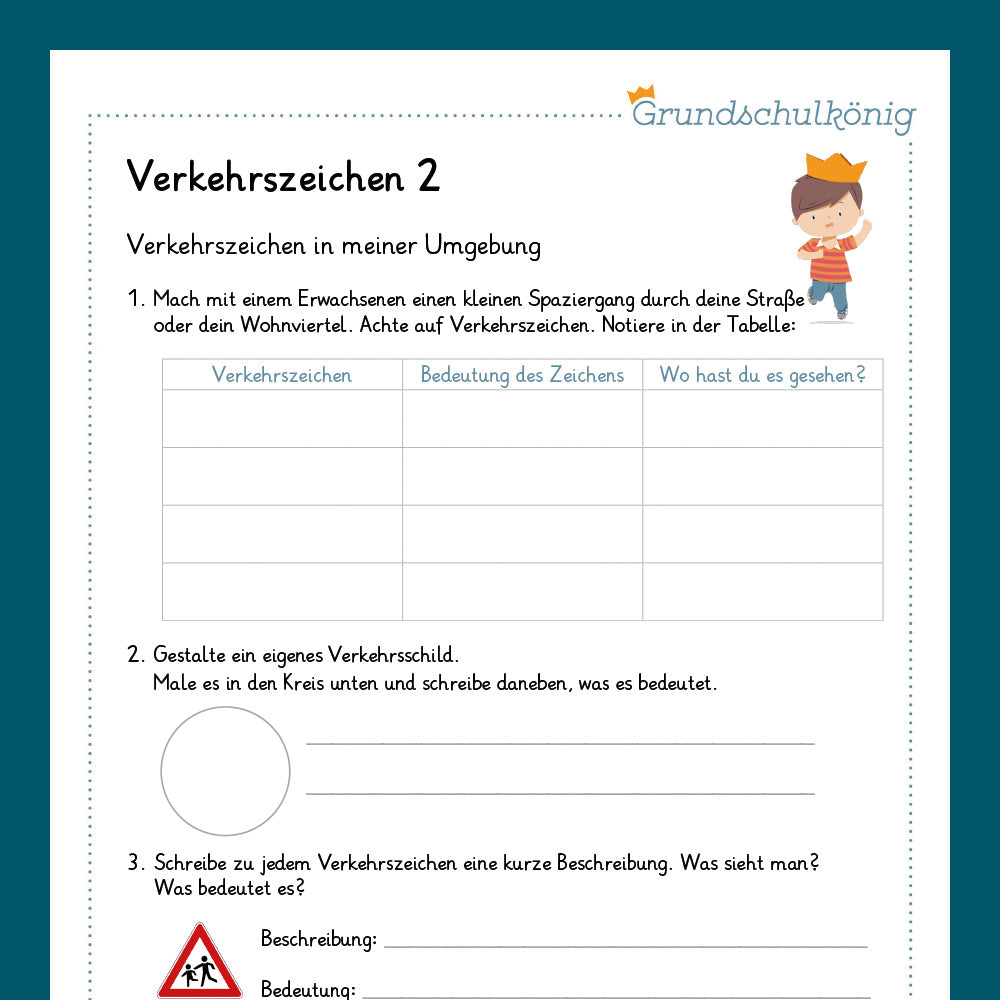 Königspaket: Verkehrszeichen (Sachkunde, 3. & 4. Klasse) - inklusive Test