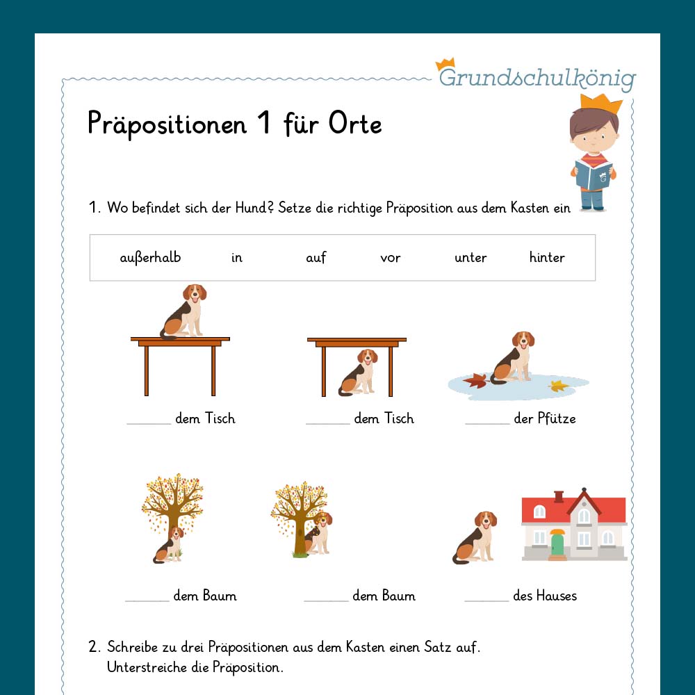 Königspaket: Präpositionen (Deutsch, 2. & 3. Klasse) - inklusive Test