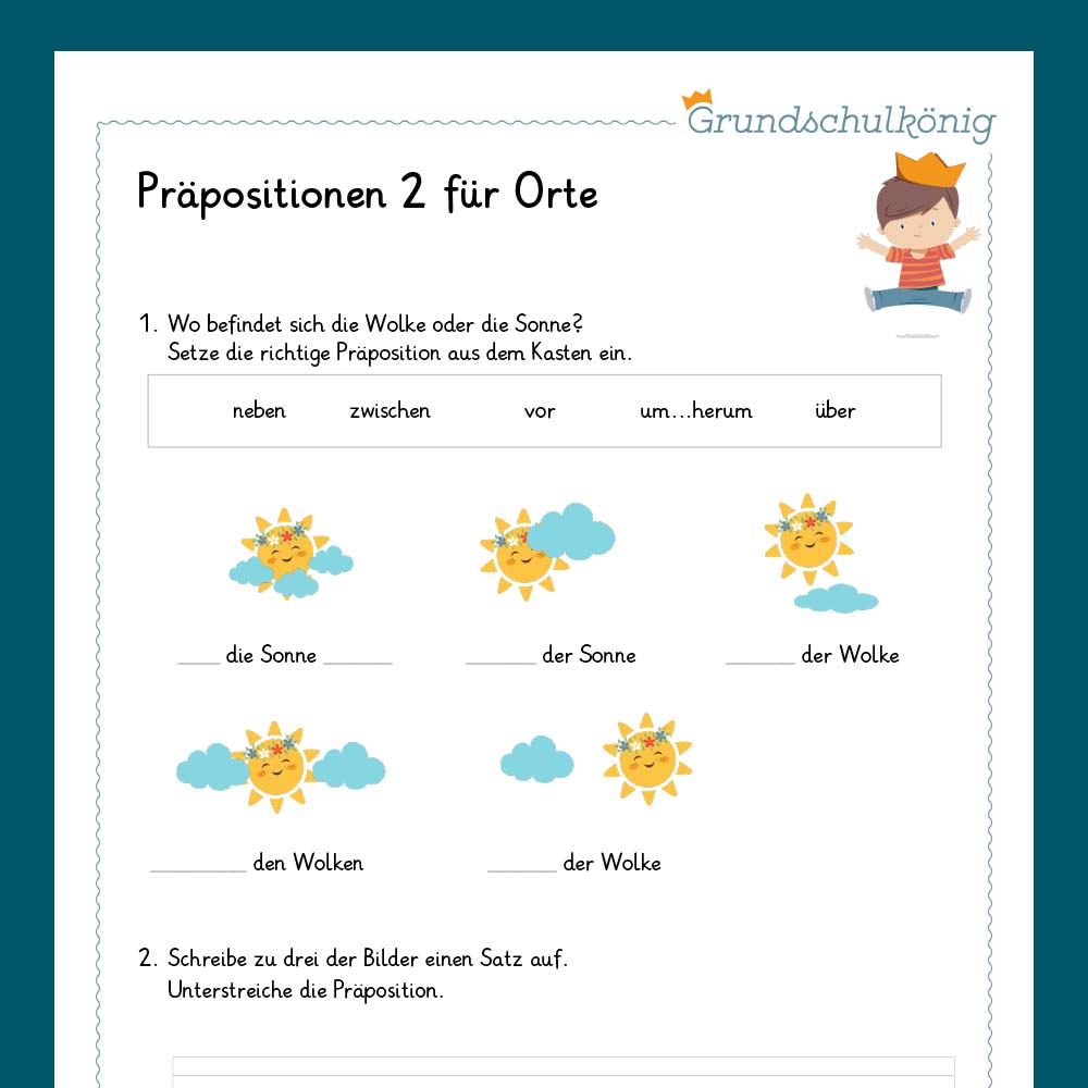 Königspaket: Präpositionen (Deutsch, 2. & 3. Klasse) - inklusive Test