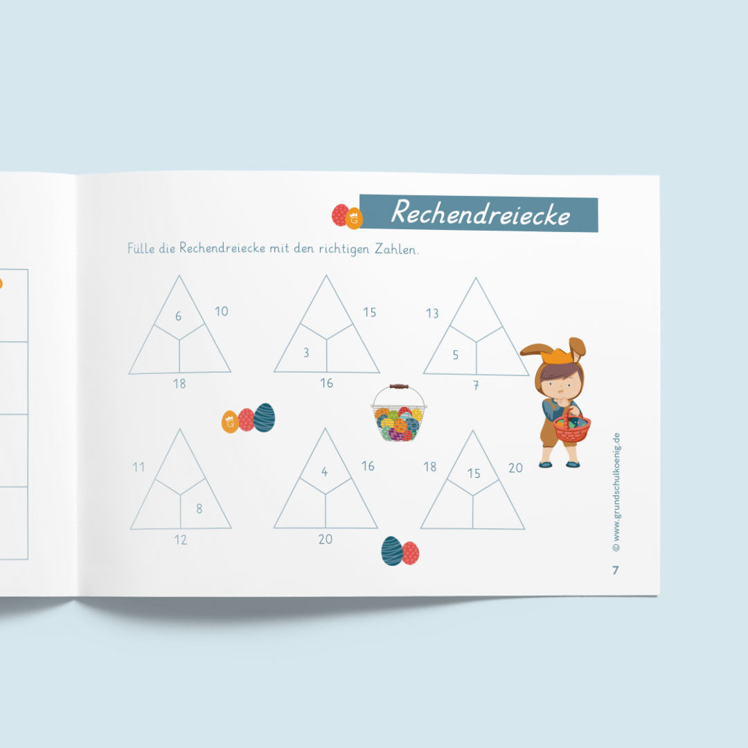 Freiarbeitsheft für die 1. Klasse: Ostern (Mathe & Deutsch)