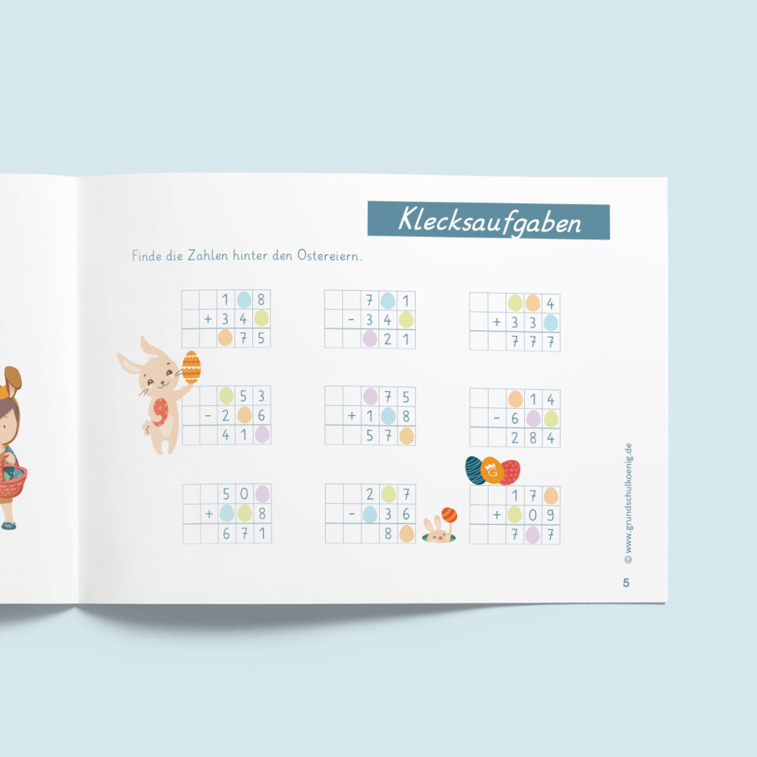 Free work book for grade 3: Easter (Math & German)