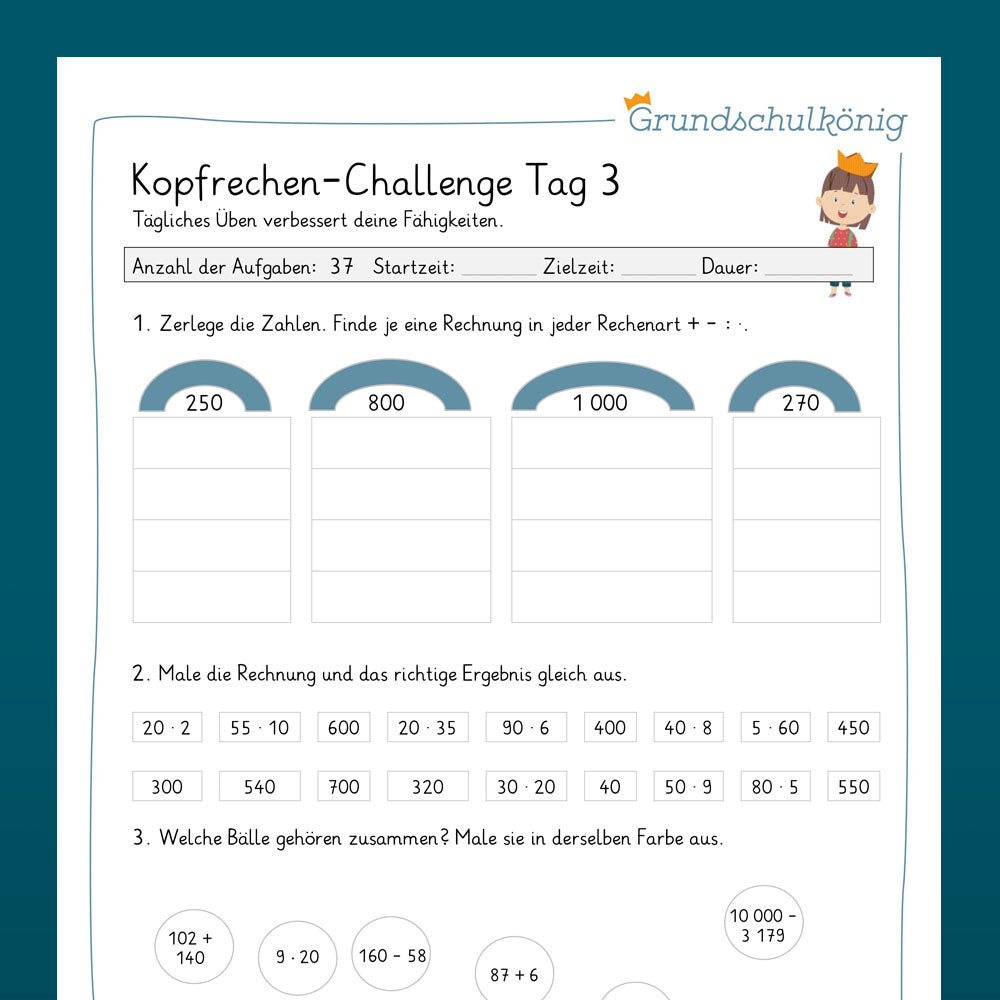Die 14-Tage-Kopfrechen-Challenge im Zahlenraum 1 000