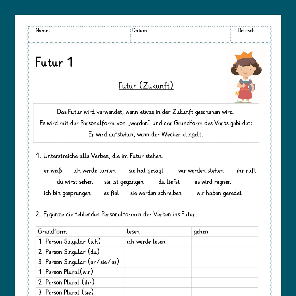 King's package: Future (German, 4th grade) - including test!