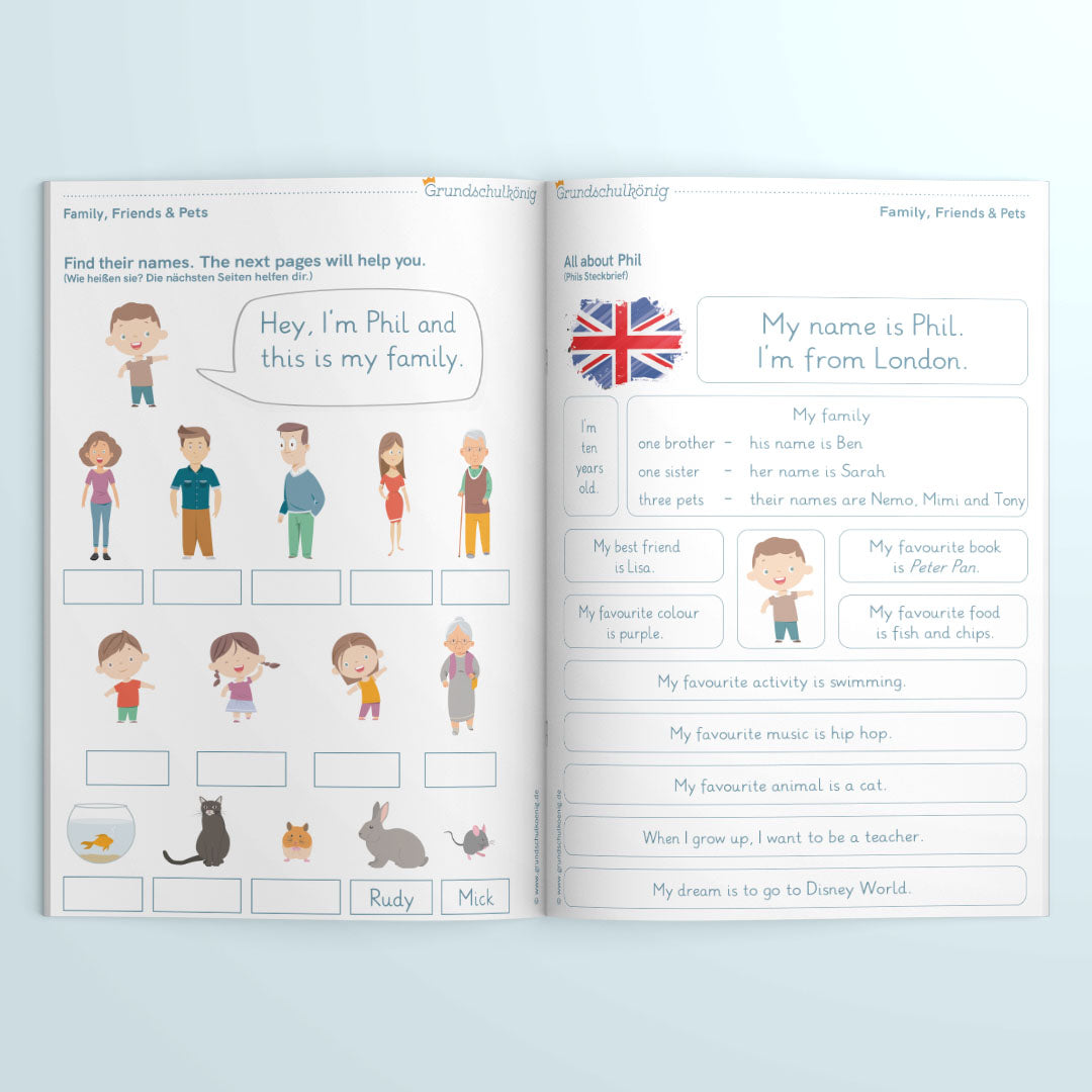 English with a lot of fun: Family, friends and pets - Arbeitsheft