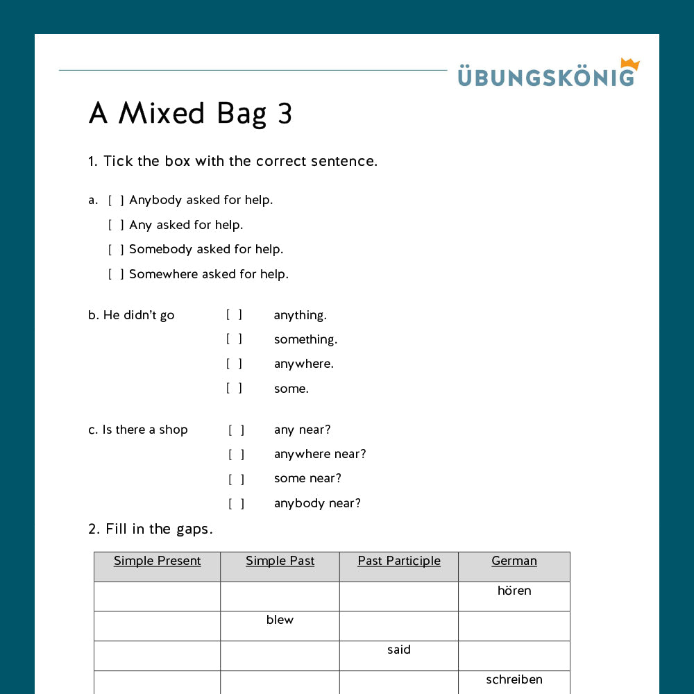 Königspaket: A mixed bag (Englisch, 6. Klasse)