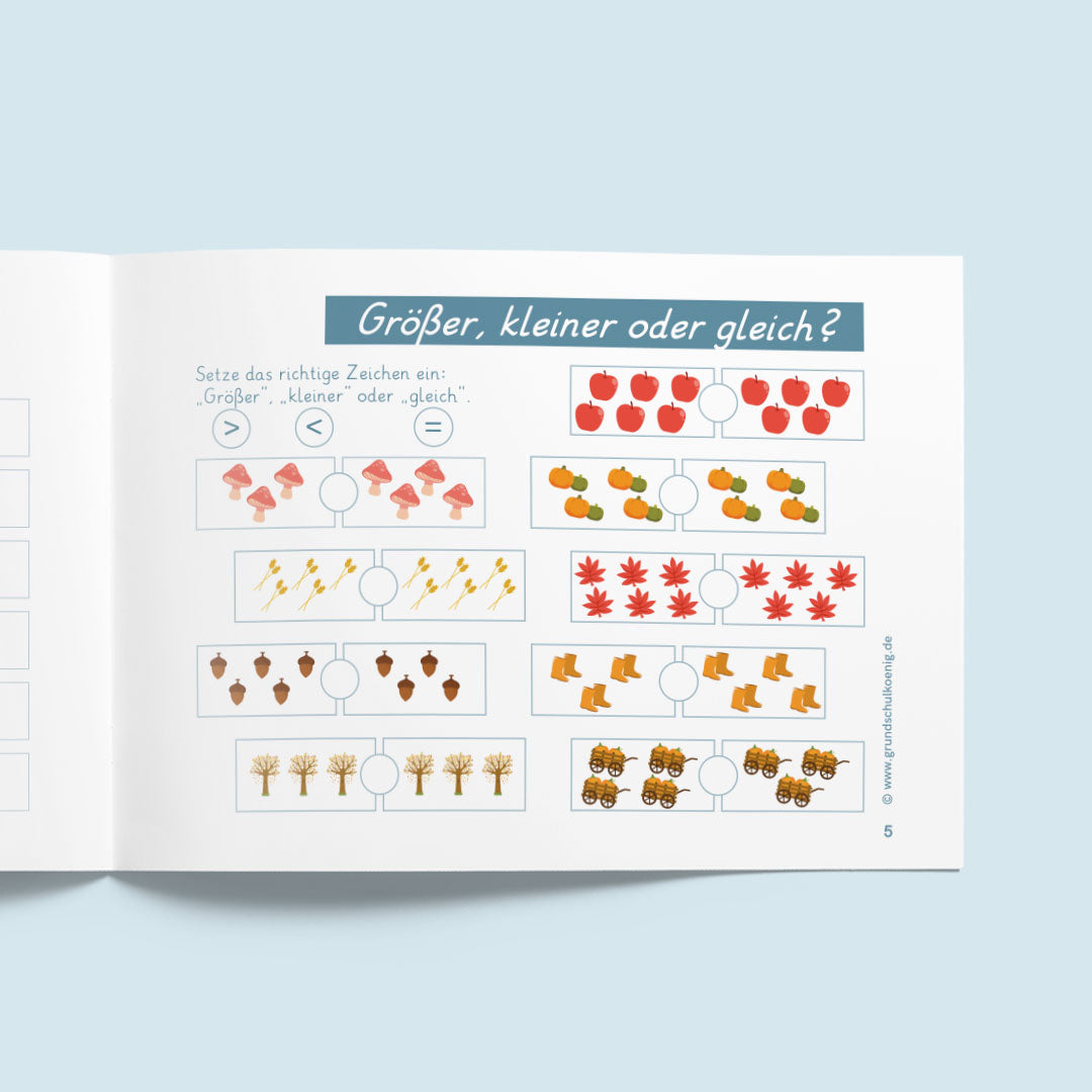 Free work book for preschool: Autumn