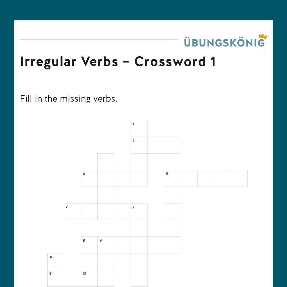 Königspaket: Simple Past - irregular verbs - Crosswords (Englisch, 5. Klasse)