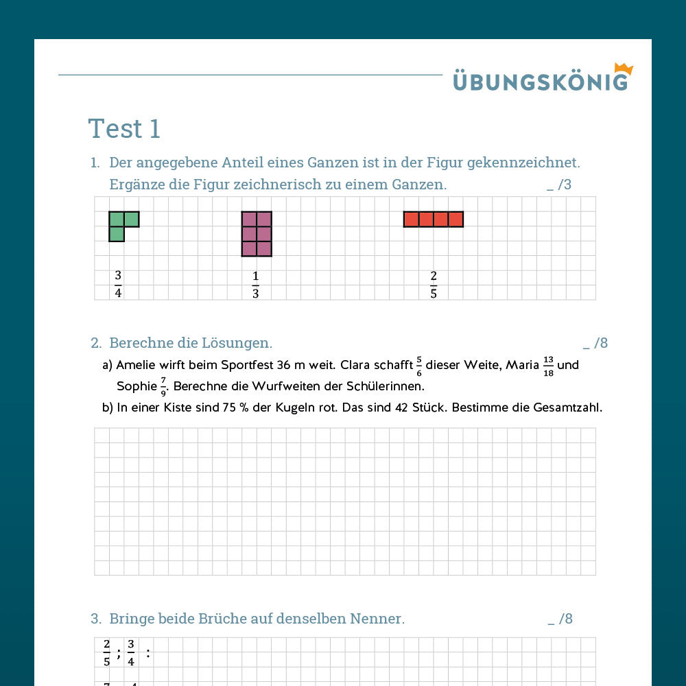 7-Day Fraction Challenge, Grade 6