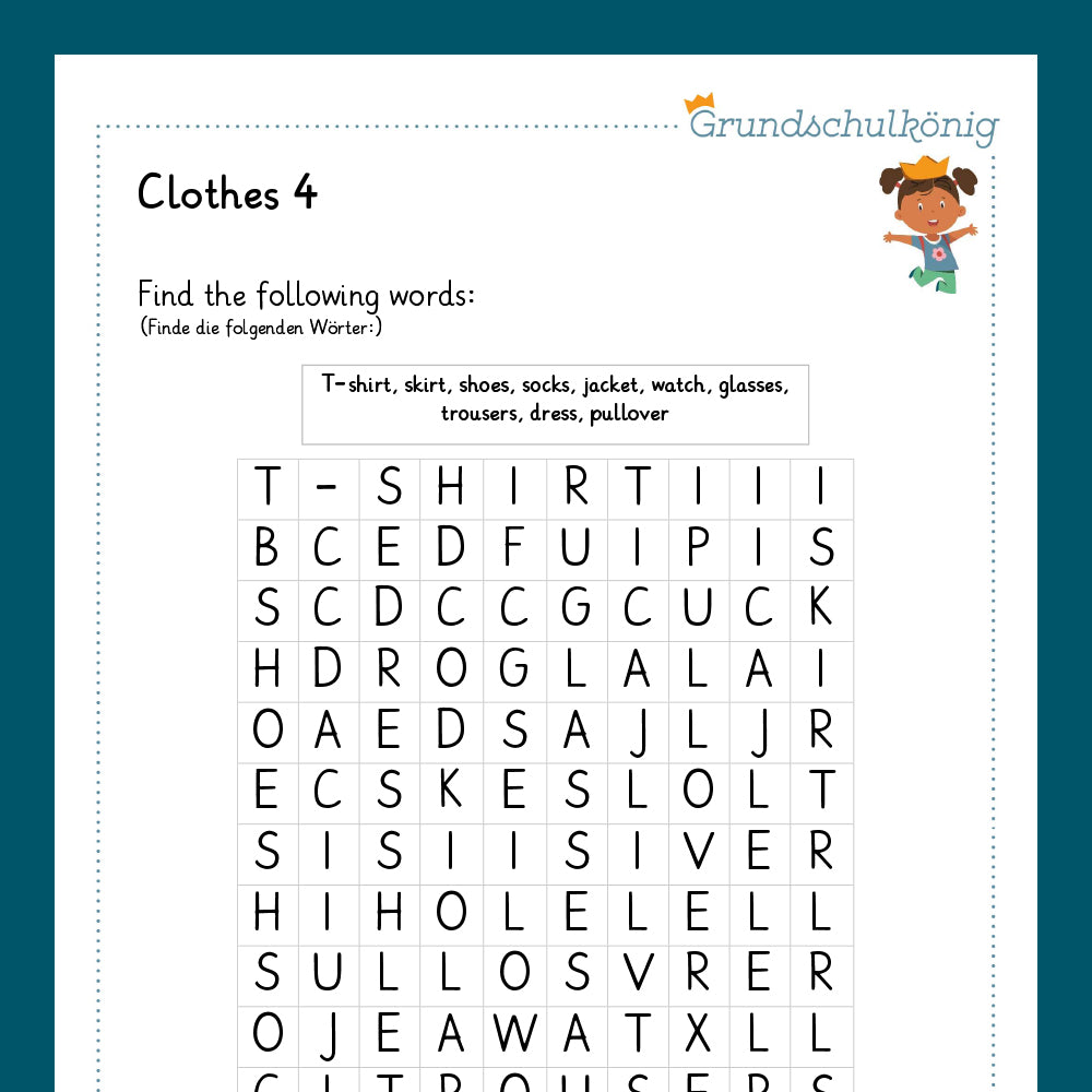 King's Package: Clothes (English, 3rd & 4th grade)