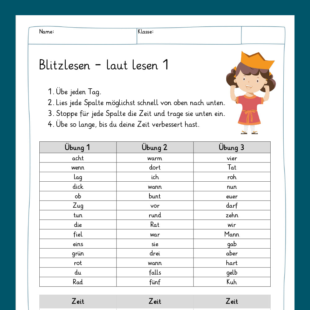 King's Package: Speed Reading (German, 3rd & 4th grade)