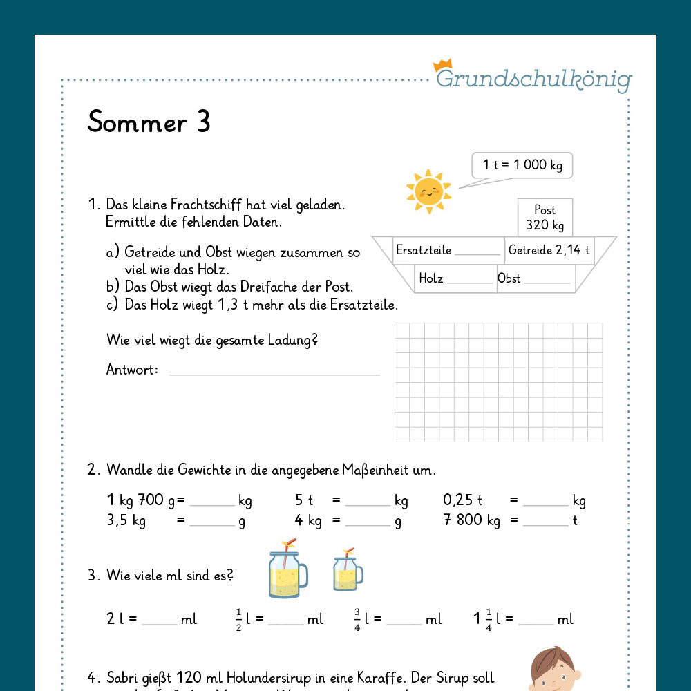 King's Package: Summer (Math, 4th grade)