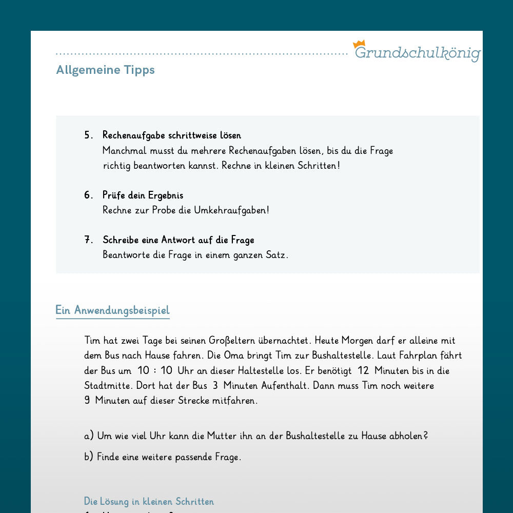 Aufgabensammlung: Sachaufgaben für die 3. Klasse - Längen, Gewichte, Geld