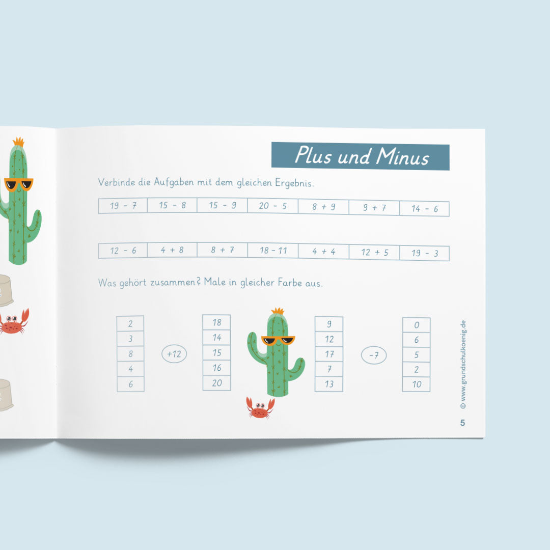 Free work book for grade 1: Summer (Math & German)