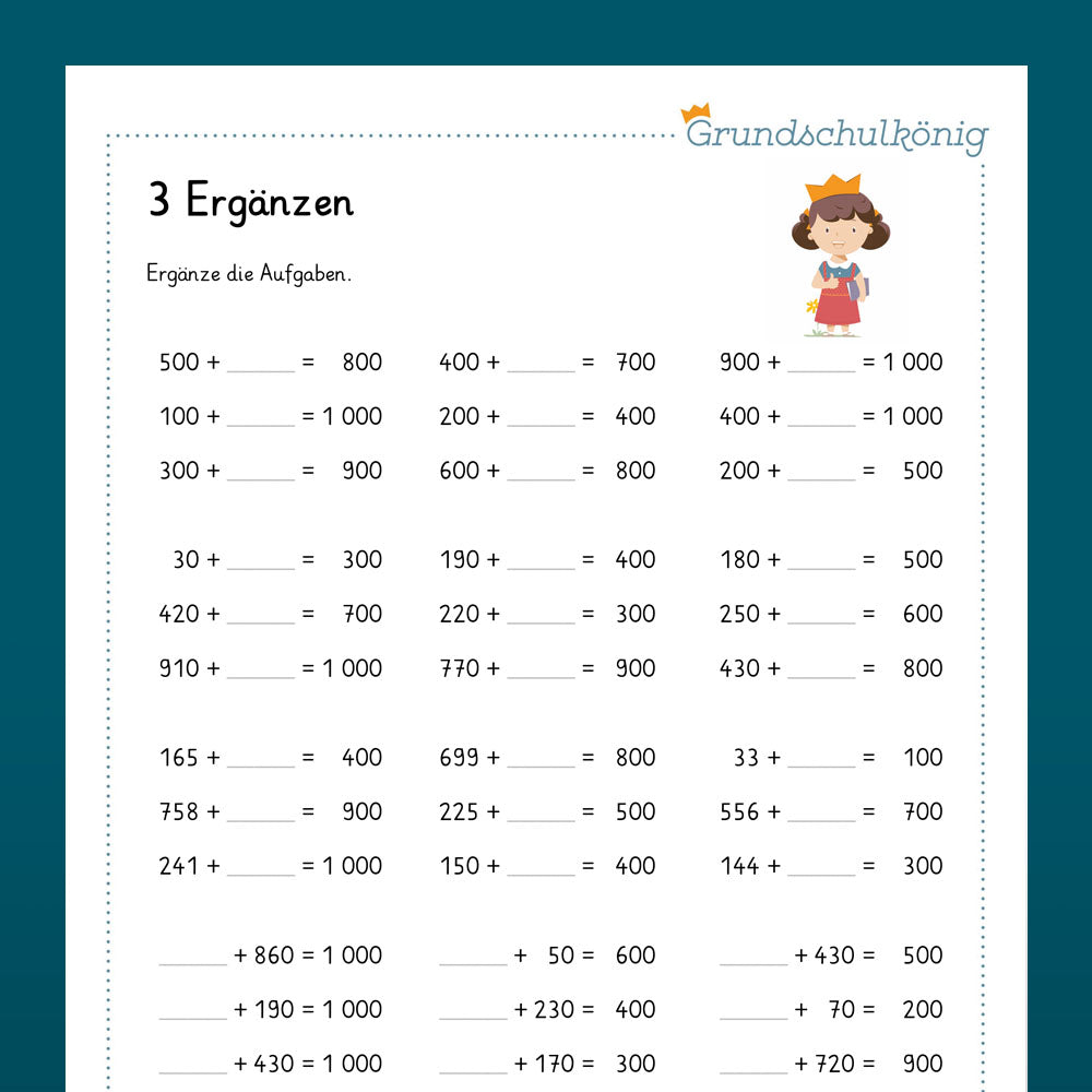 Mathe, 3. Klasse: Wiederholung des Jahresstoffs 3