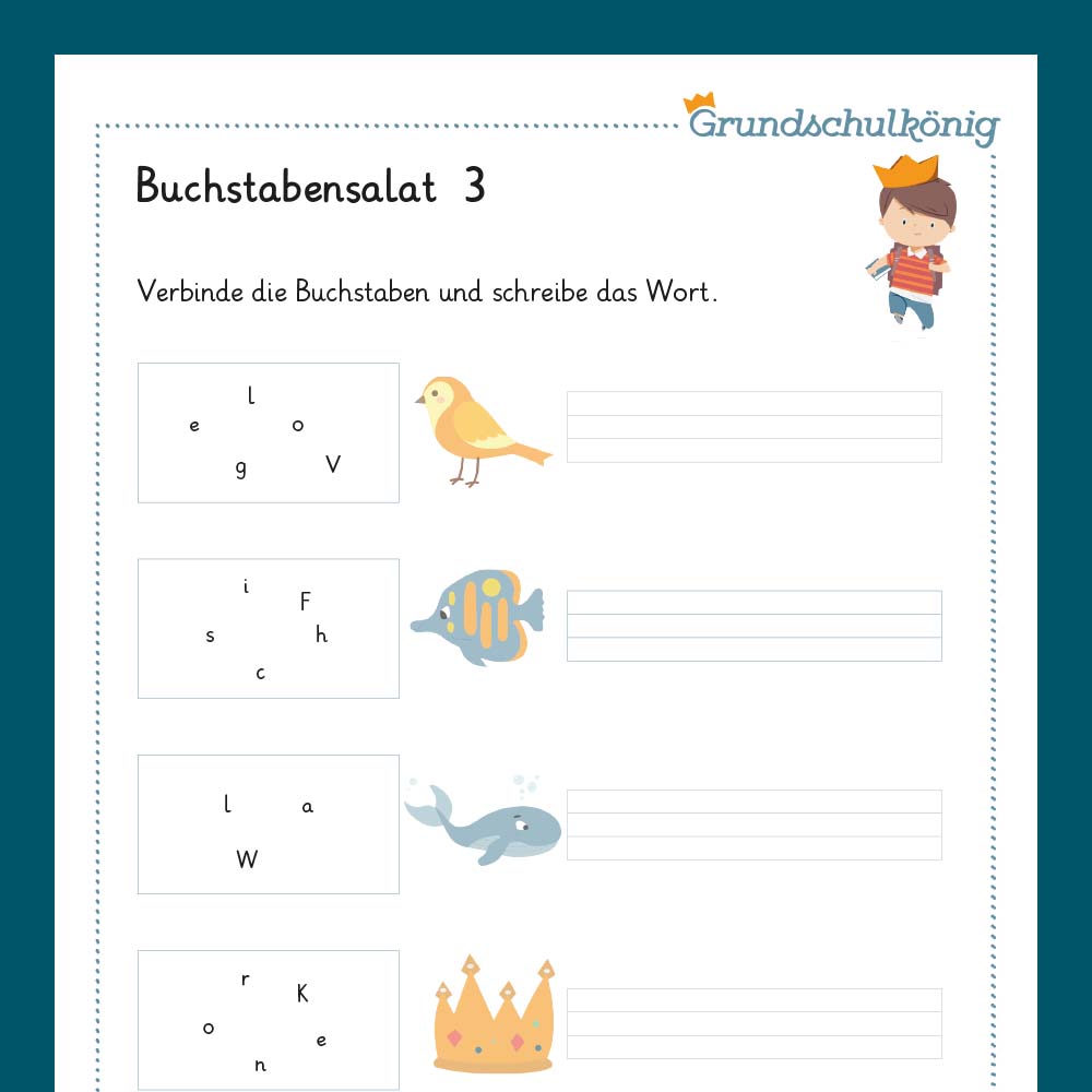 KP: Buchstabensalat (Deutsch, 1. Klasse)
