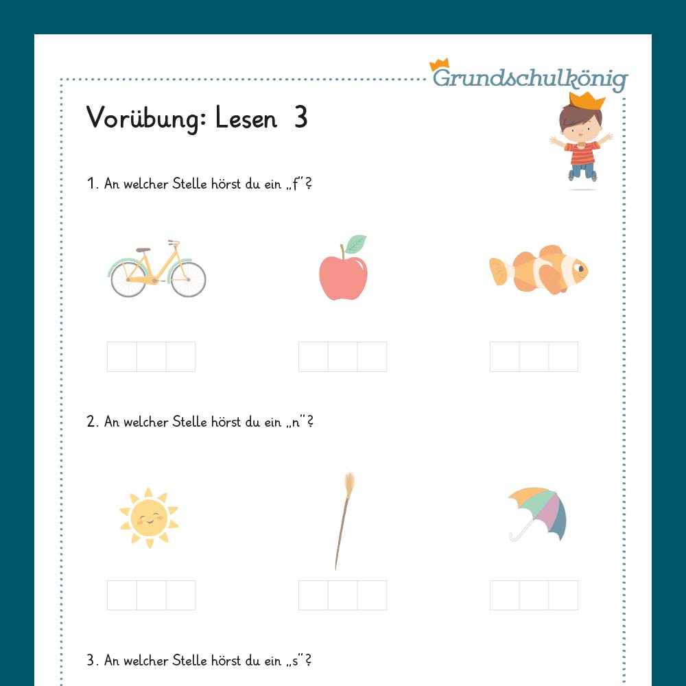 Königspaket: Vorübungen / erstes Lesen (Deutsch, 1. Klasse)