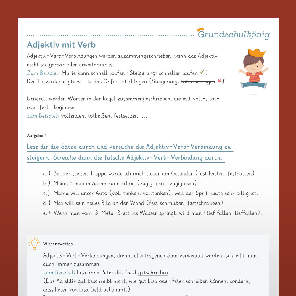 Hyphenated and hyphenated spelling for the 3rd and 4th grades in German