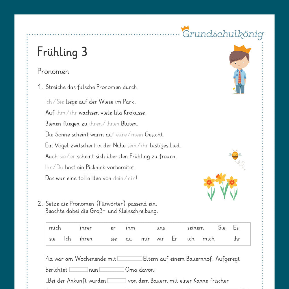Königspaket: Frühling (Deutsch, 3. Klasse)