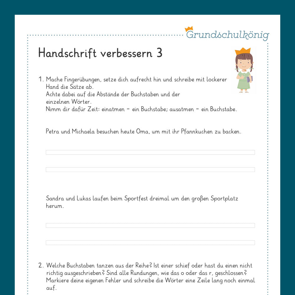 Königspaket: Handschrift verbessern (Deutsch, 3. Klasse)