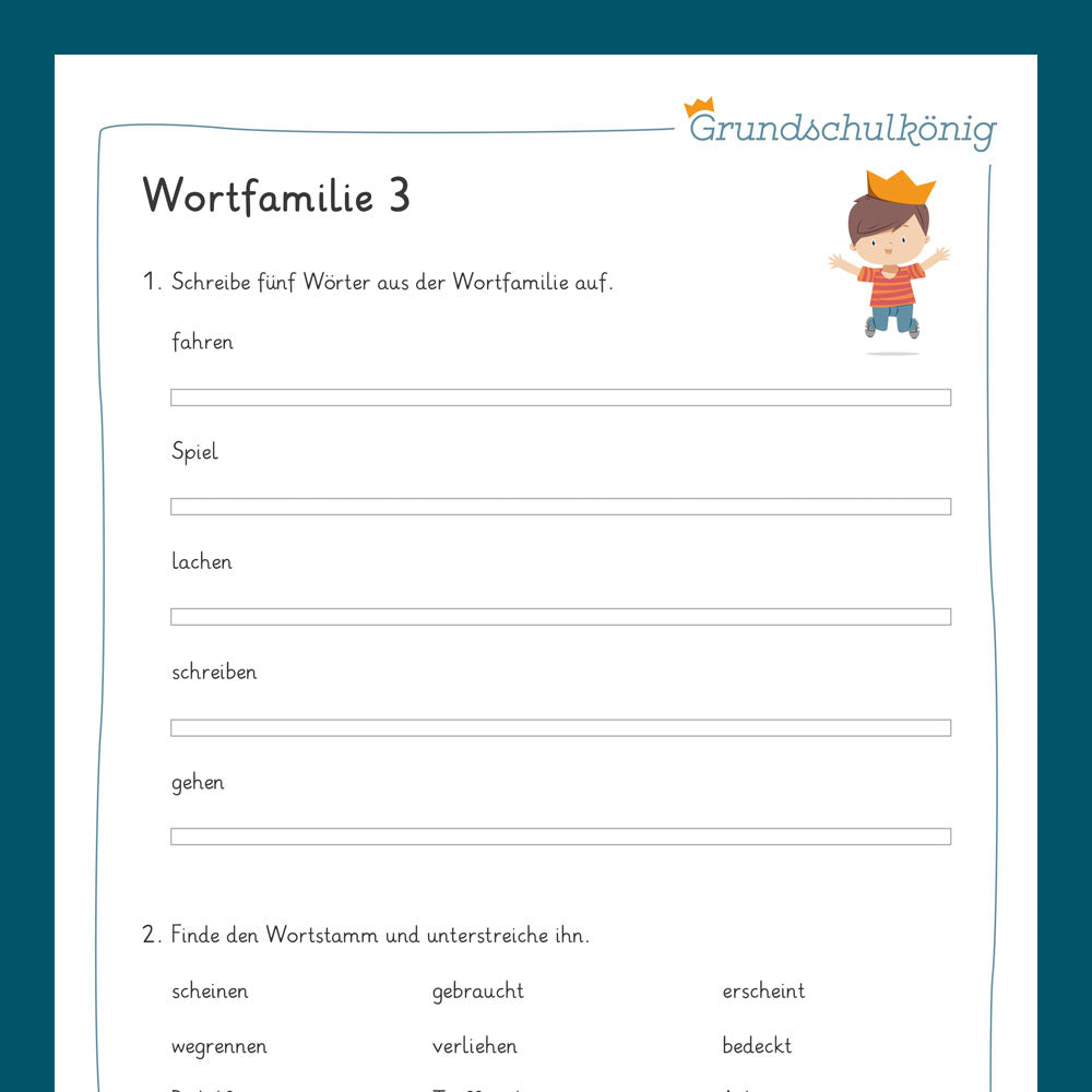 Königspaket: Wortfamilie (Deutsch, 3. Klasse) - inklusive Test!