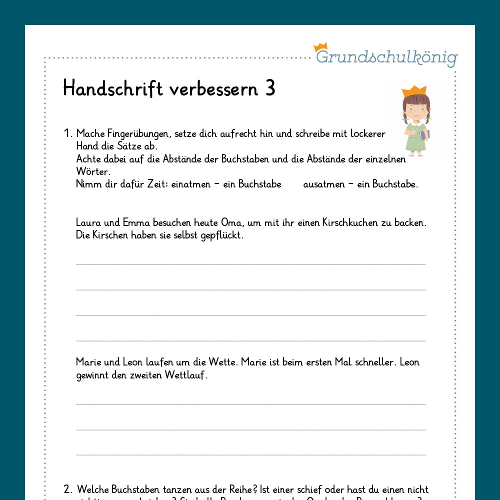 Königspaket: Handschrift verbessern (Deutsch, 4. Klasse)