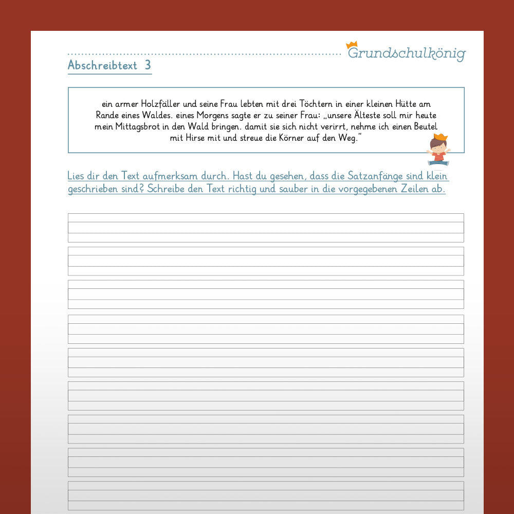 Spelling practice for the 2nd grade: 14 copy texts on the topic of "fairy tales"