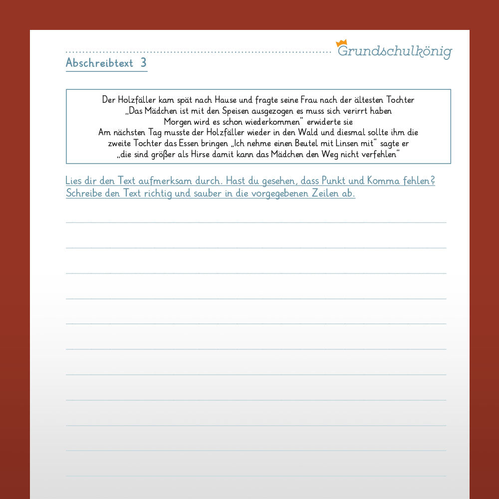 Rechtschreibtraining für die 4. Klasse: 14 Abschreibtexte zum Thema "Märchen"