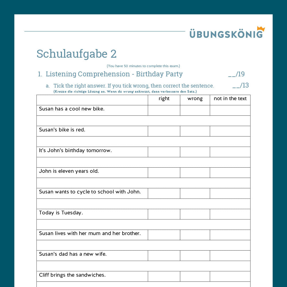 Intensive training / homework trainer for the 1st year of learning English