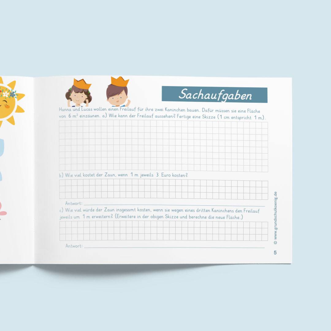 Free work book for grade 4: Spring (Math, German & English)
