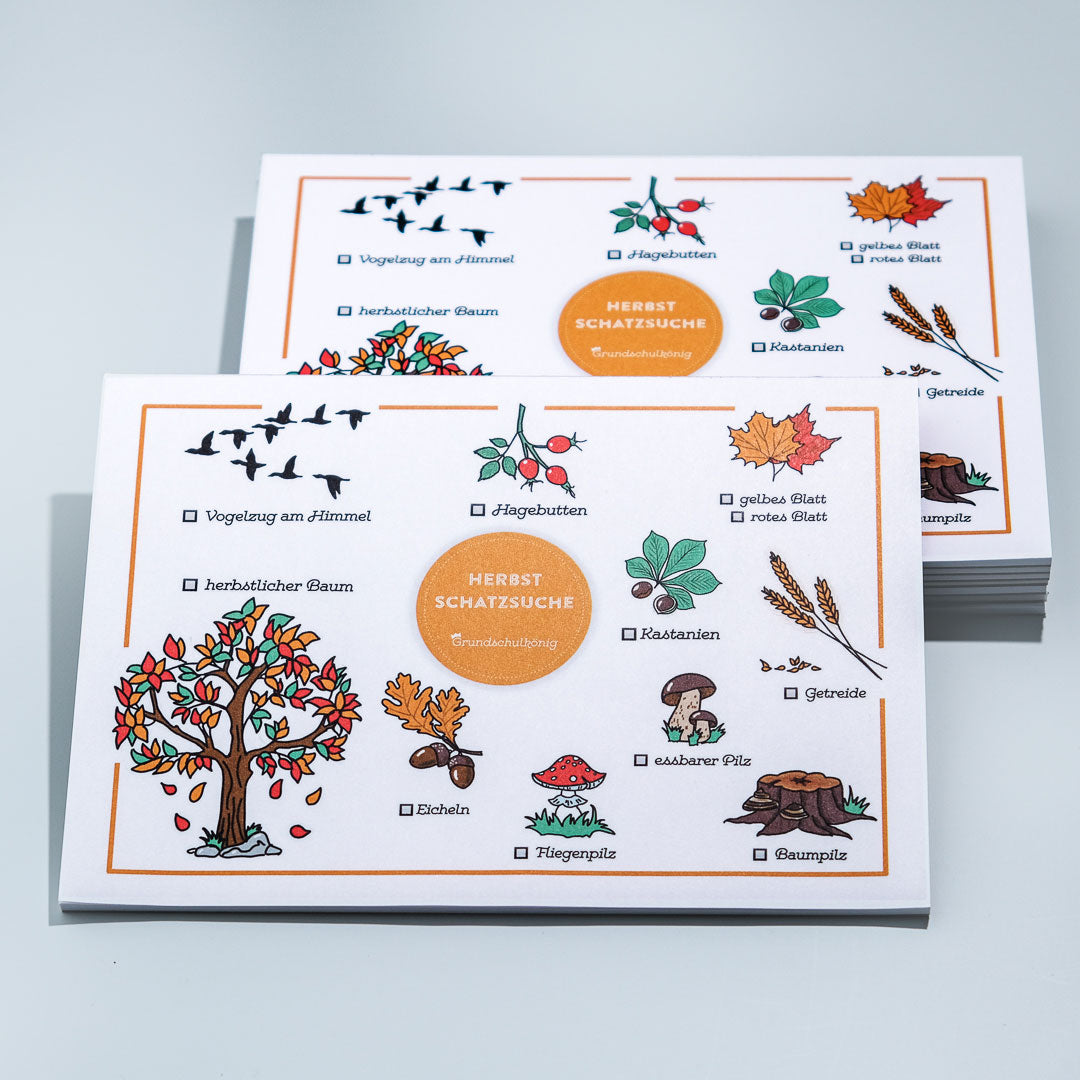Schatzsuche in der Natur für den Herbst (DIN-A-5-Abrissblock)