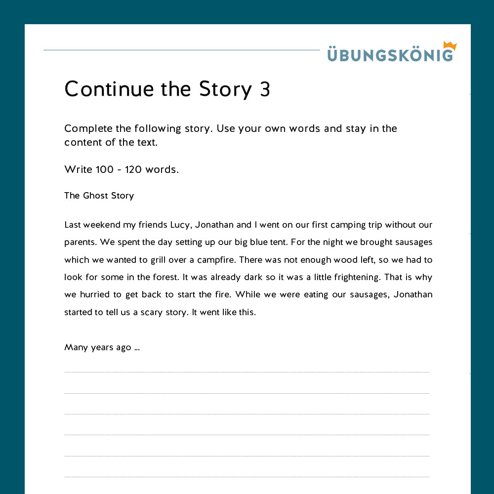 Königspaket: Text Production "Continue the Story" (Englisch, 5. & 6. Klasse)