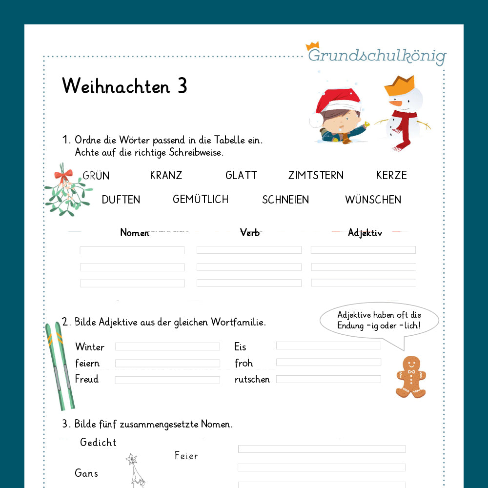 Königspaket: Weihnachten & Winter (Deutsch, 3. Klasse)