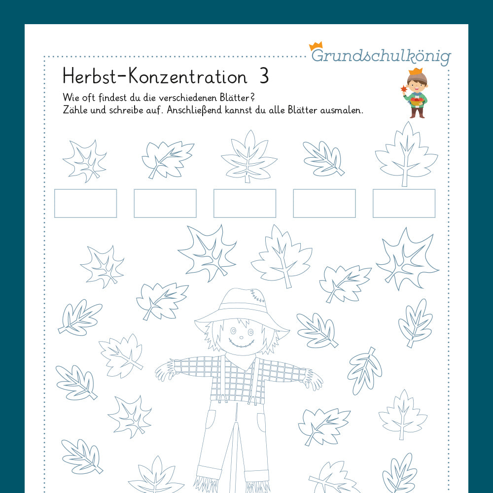 Königspaket: Knobelaufgaben Herbst für die 4. Klasse