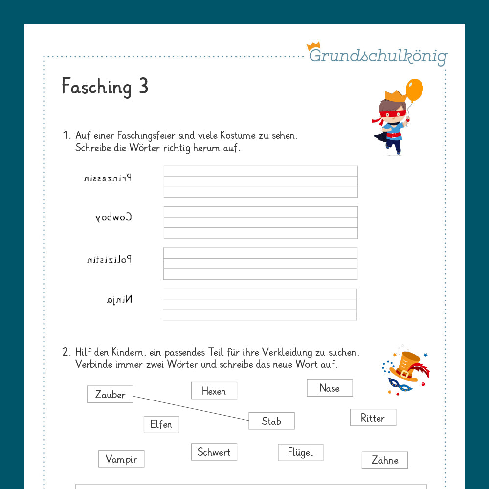 Königspaket: Fasching (Deutsch, 1. Klasse)