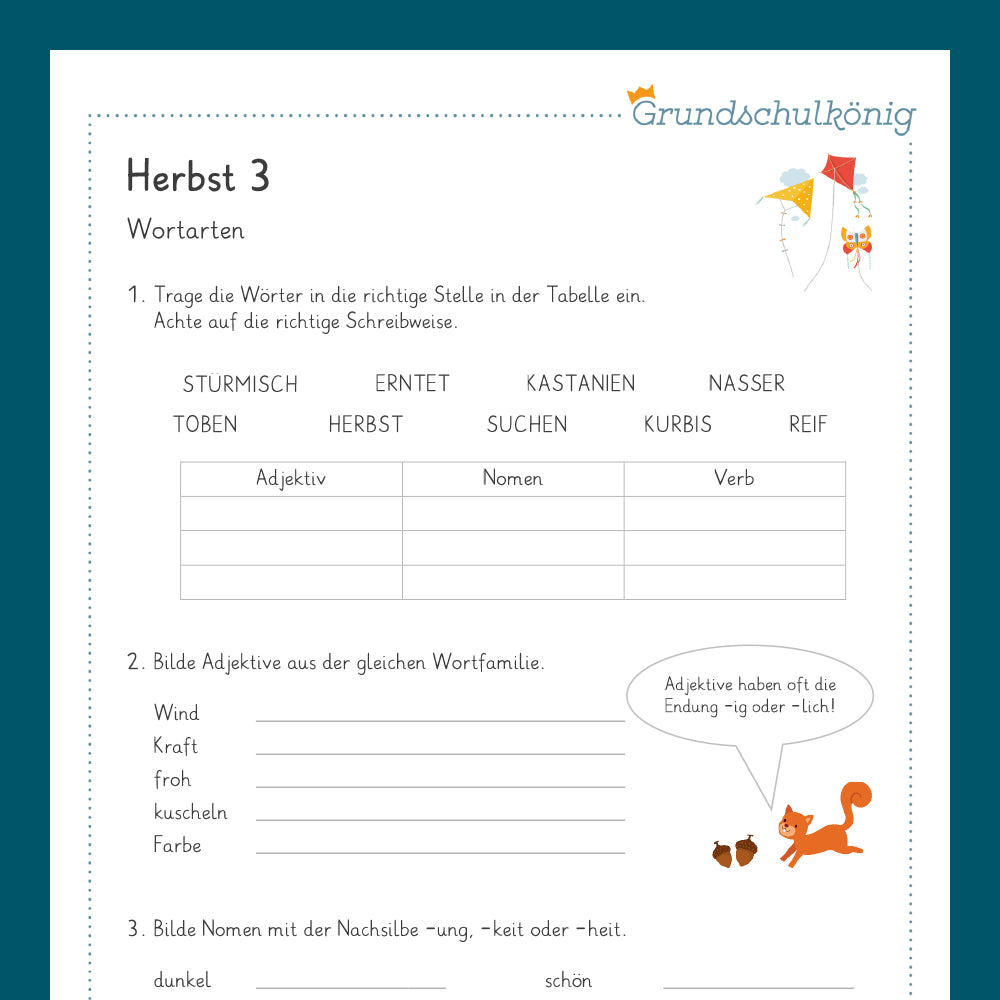 Königspaket: Herbst (Deutsch, 4. Klasse)