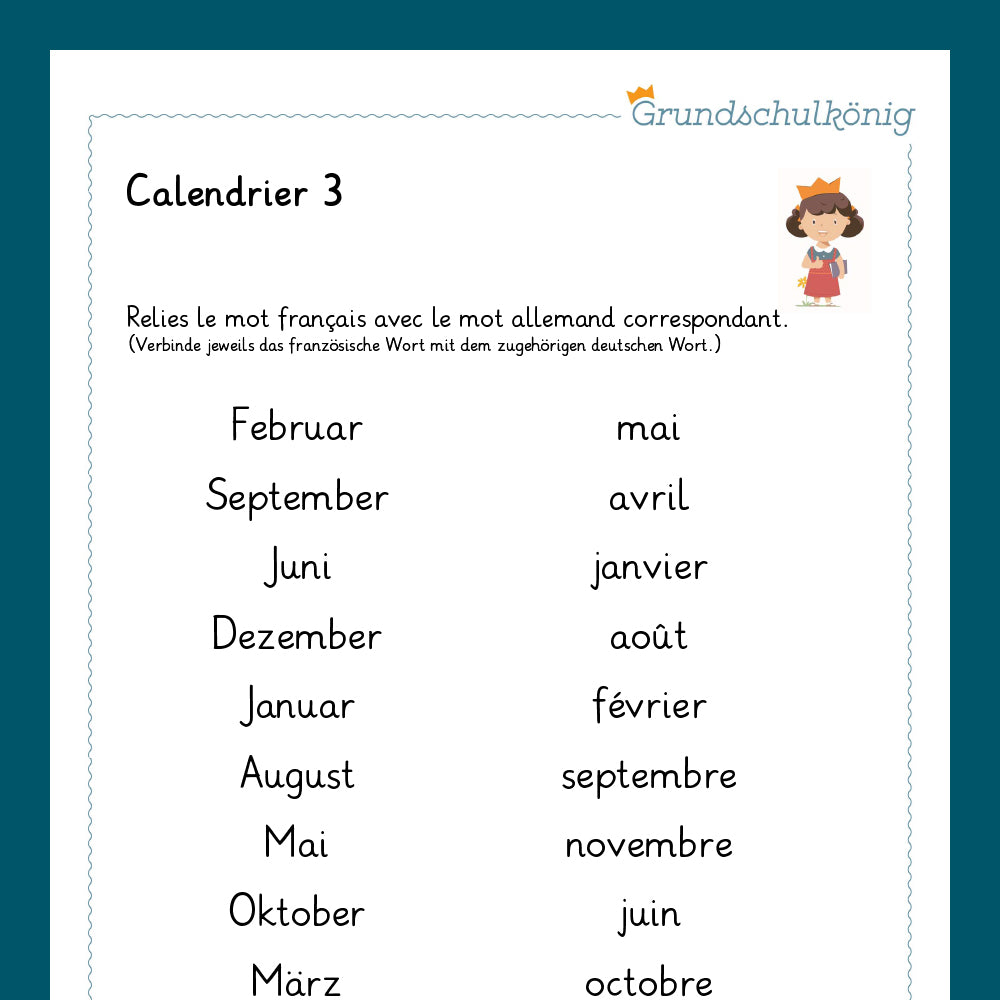 Königspaket: Calendrier / Kalender (Französisch in der Grundschule)