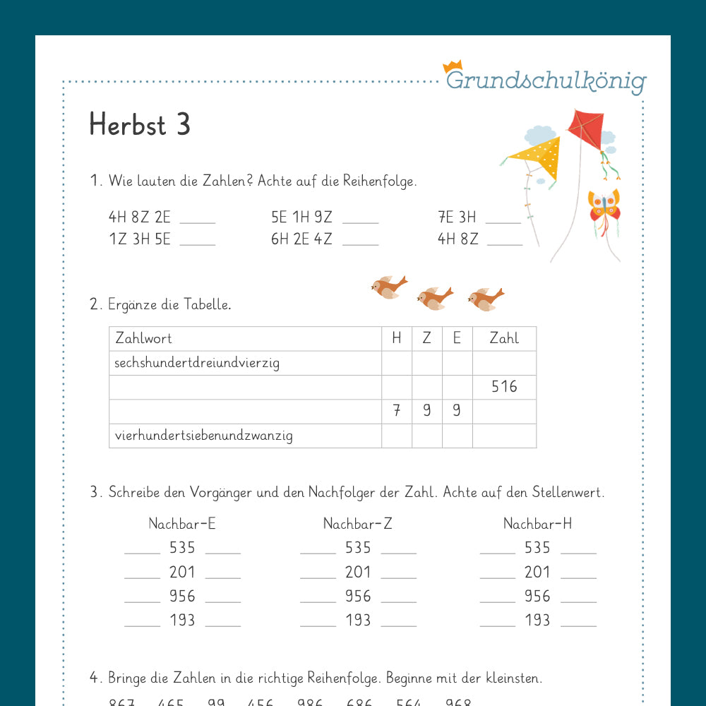 King's Package: Autumn (Math, 3rd Grade)