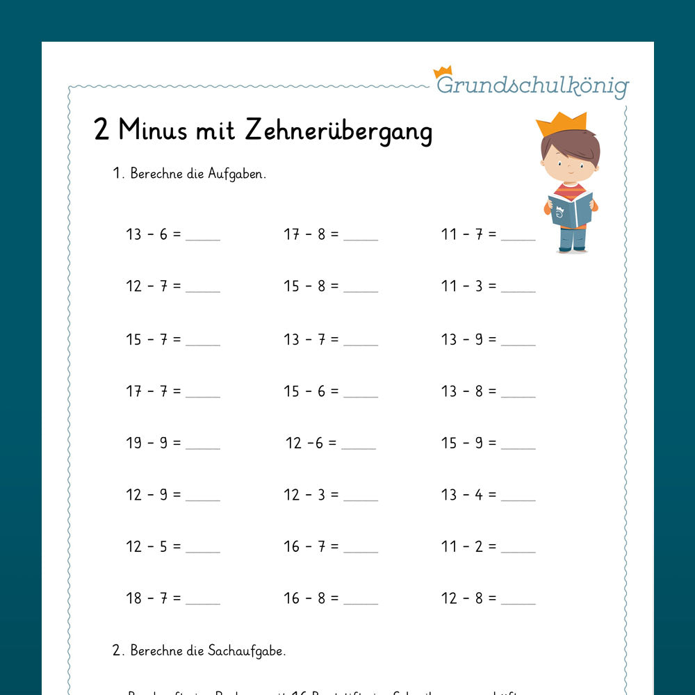 Mathe, 1. Klasse: Wiederholung des Jahresstoffs 3