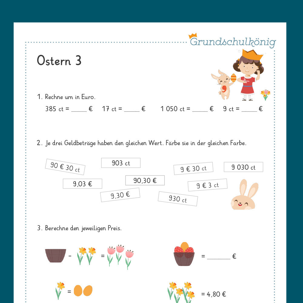 Königspaket: Ostern (Mathe, 4. Klasse)