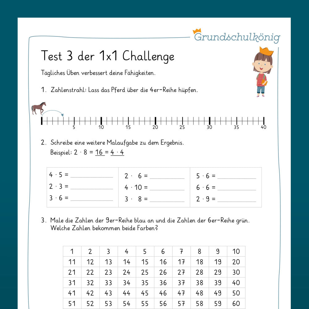 Die 14-Tage-1x1-Challenge für zu Hause