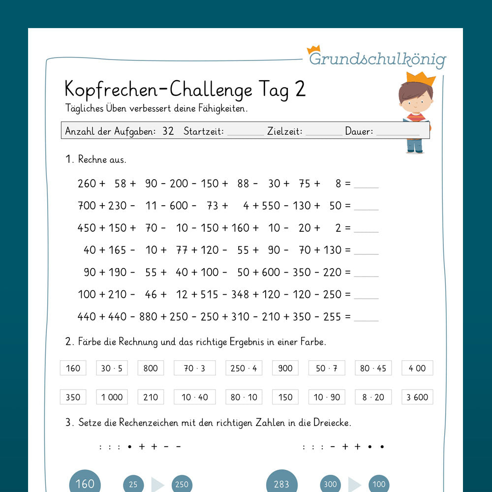Die 14-Tage-Kopfrechen-Challenge im Zahlenraum 1 000