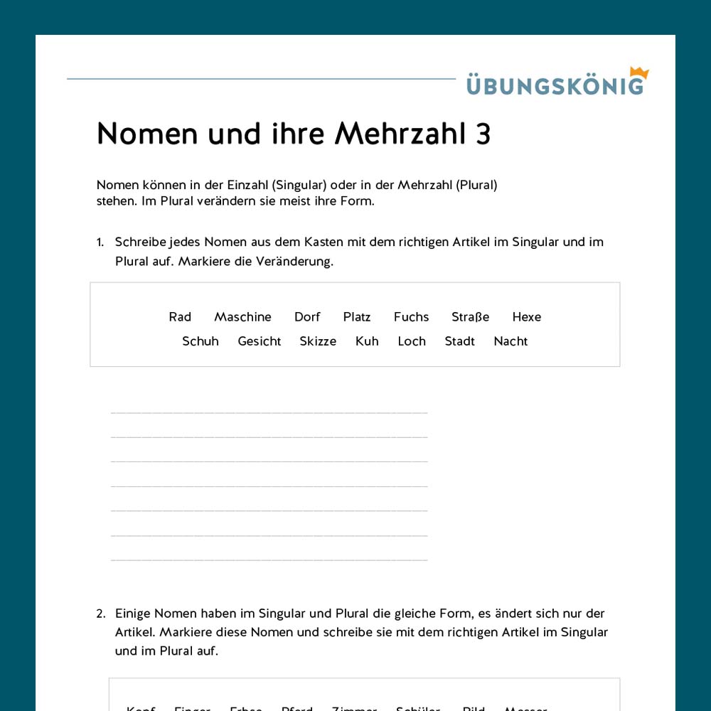 King's Package: Nouns, mixed (German, middle school)