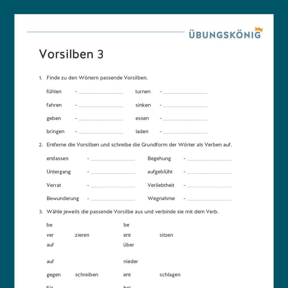Königspaket: Rechtschreibung - Vorsilben (Deutsch, Mittelschule)