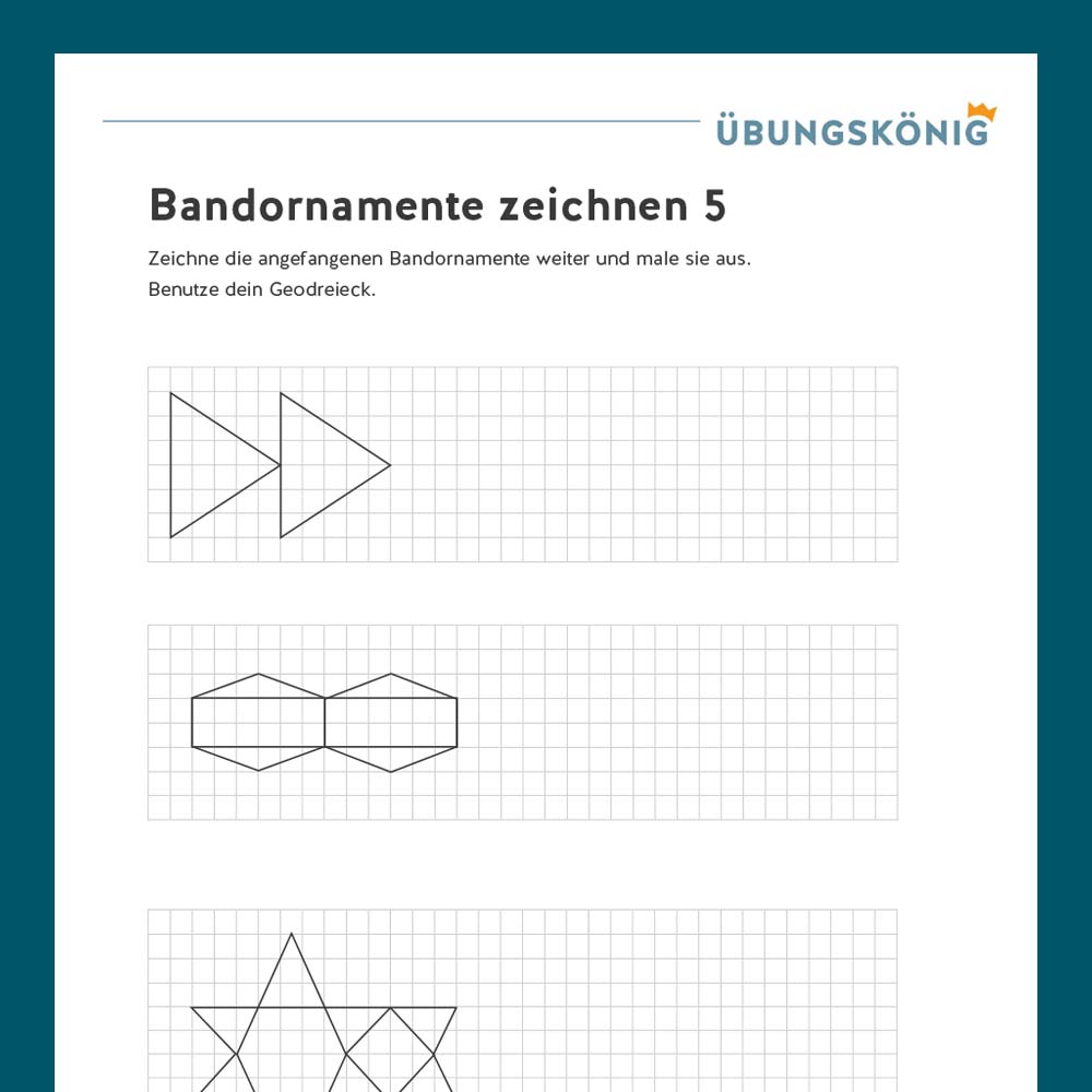 Königspaket: Geometrie Bandornamente und Parkette (Mathe, Mittelschule)