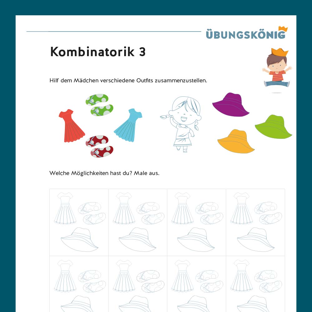 Königspaket: Kombinatorik (Mathe, Mittelschule)