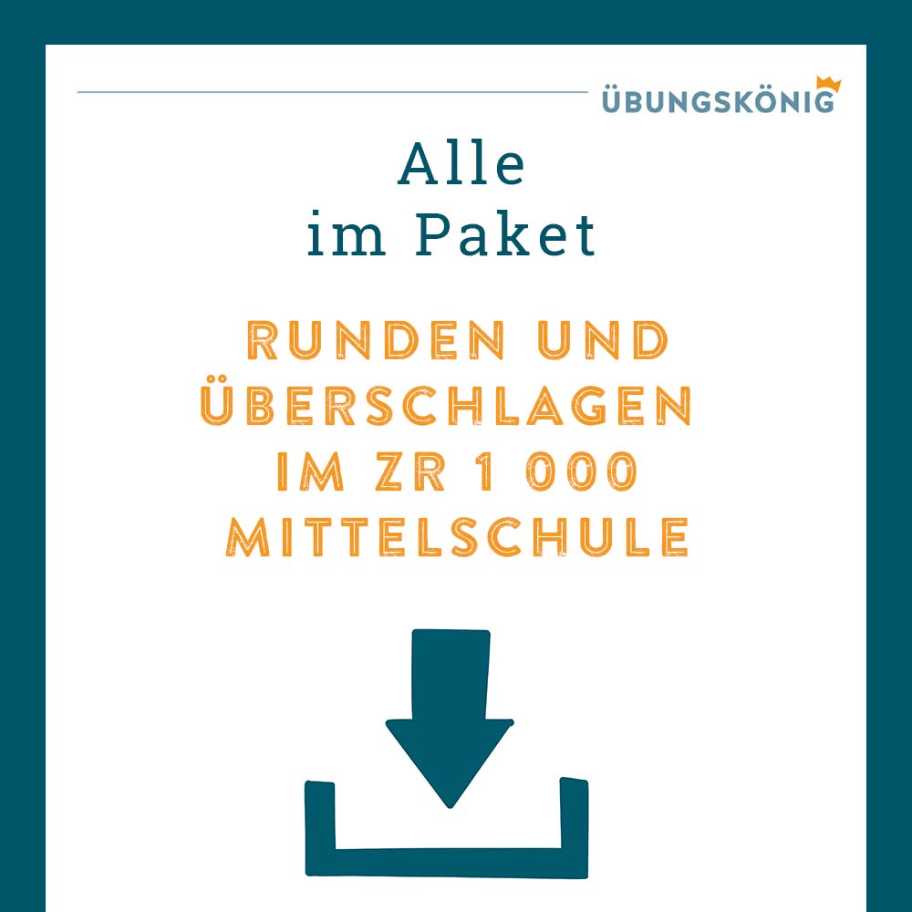 Königspaket: Runden und Überschlag im ZR 1 000 (Mathe, Mittelschule)