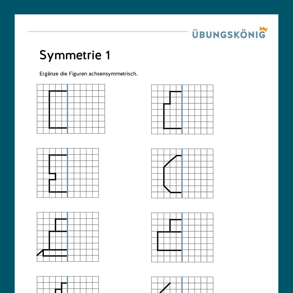 Königspaket: Symmetrie, Teil 2 (Mathe, Mittelschule)