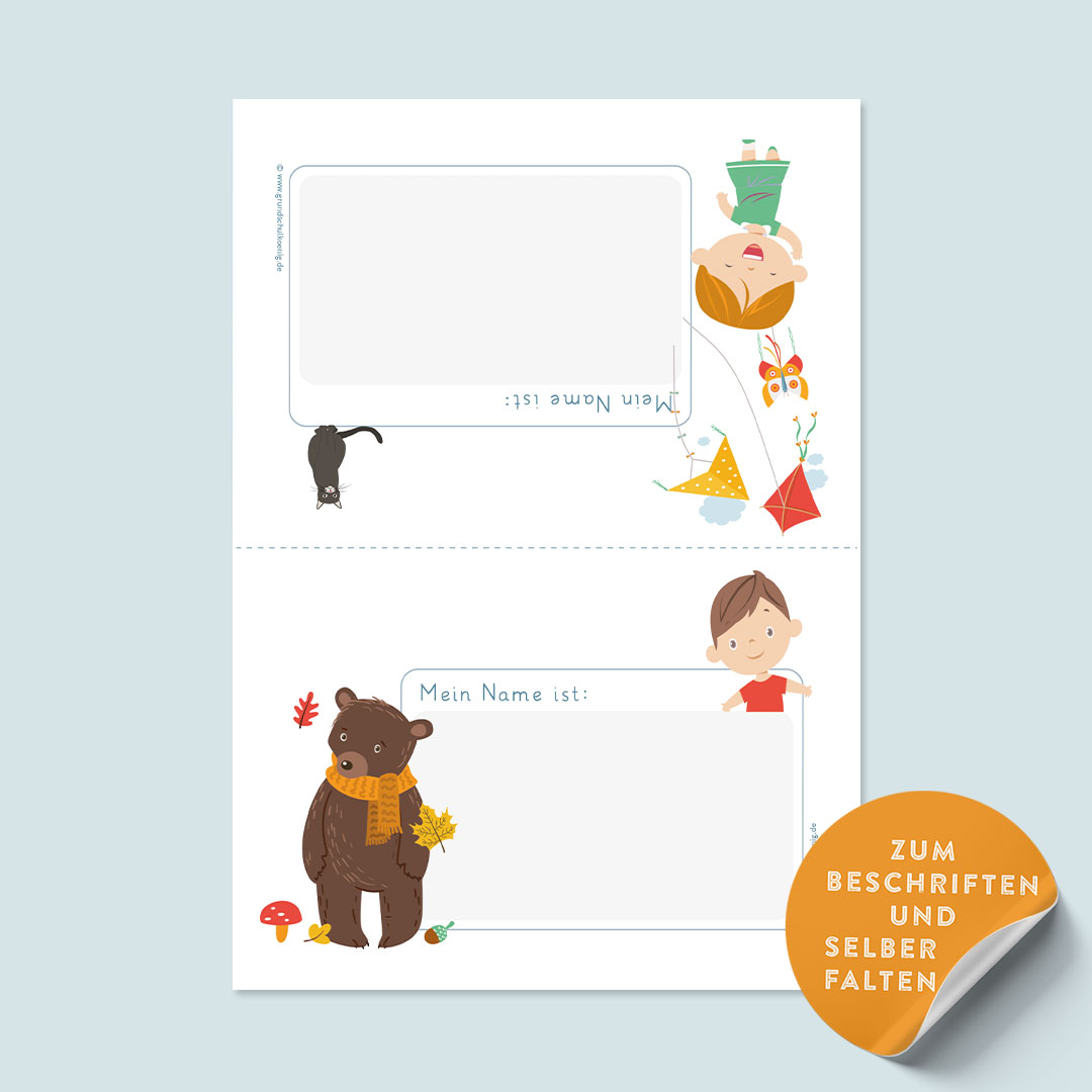 Block: Namensschild Nr. 2 (Bär / Drachen)