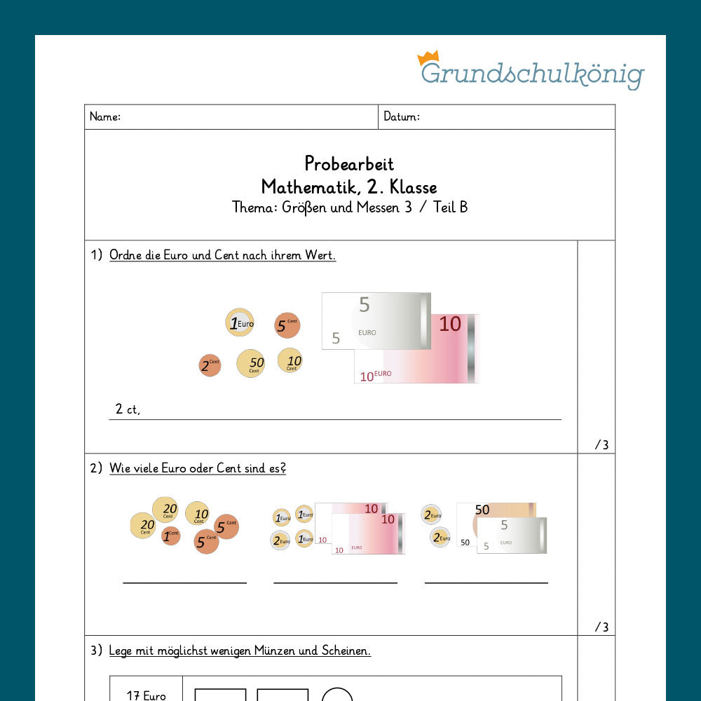 Math, Grade 2: Two Samples - Sizes and Measurement 3