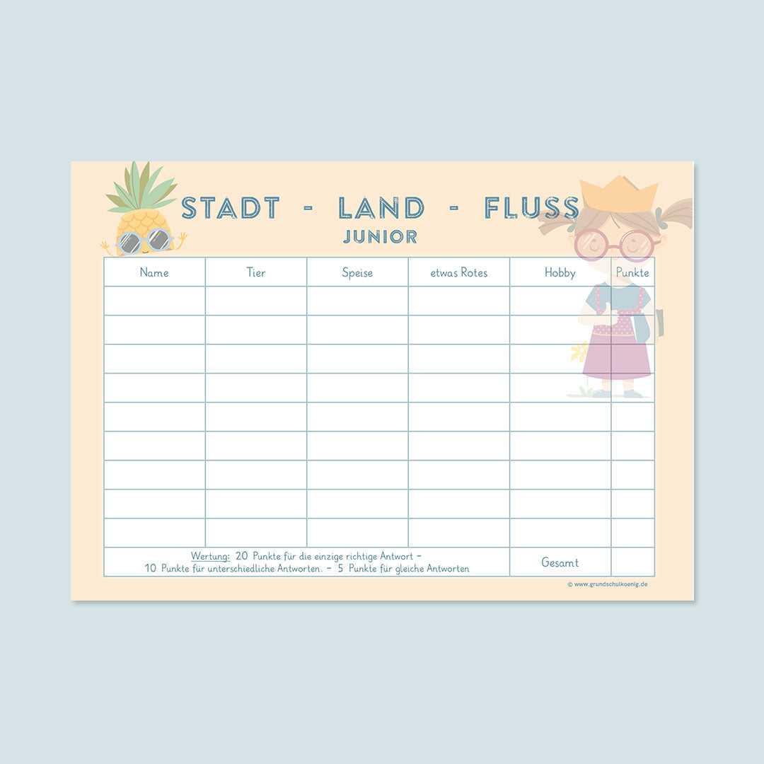 Block: Stadt-Land-Fluss - Junior